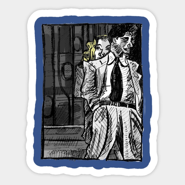 Noir Suit Sticker by SPINADELIC